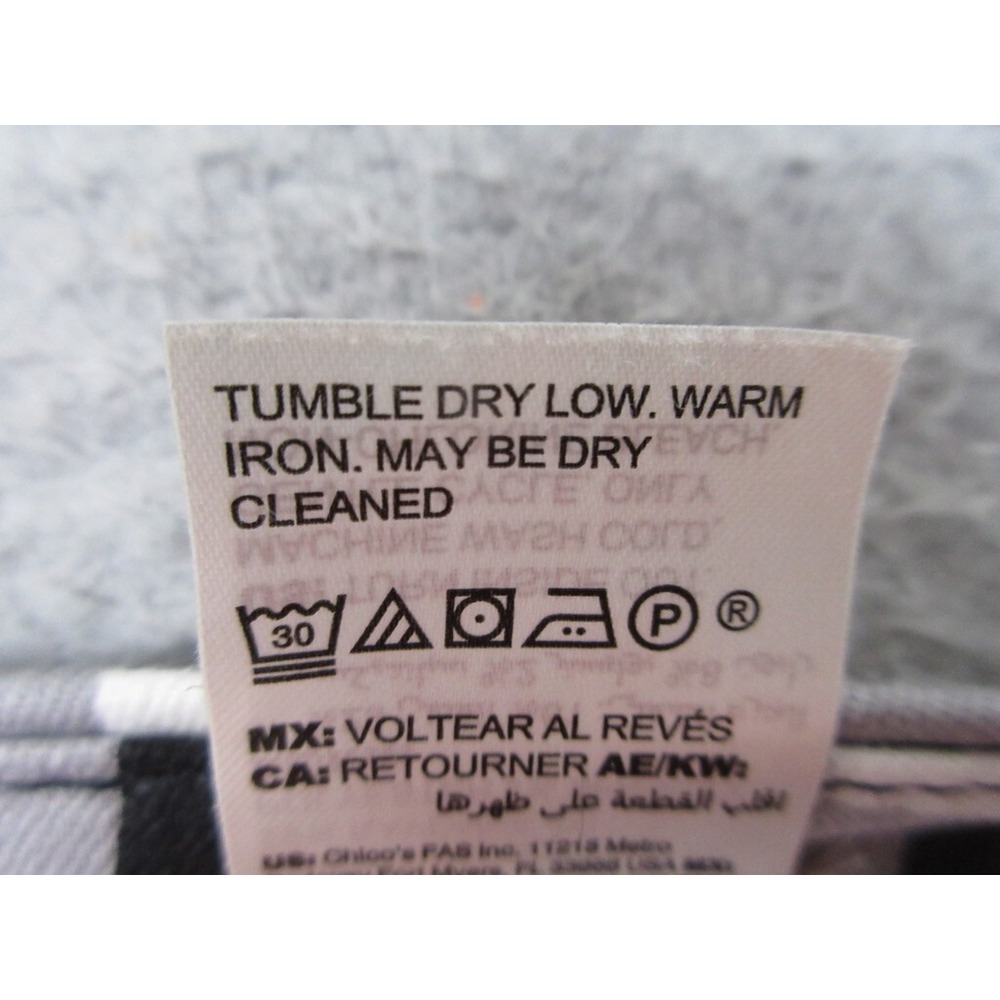 Chicos Preppy Pants Women 6 Chicos 0.5 Black White Gingham Cottagecore Casual - Picture 14 of 16